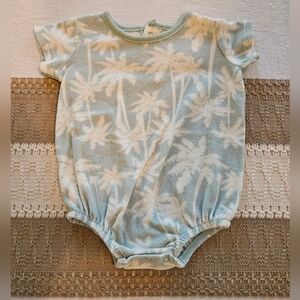 Grayson Mini Tropical Palm Kids Bodysuit - Cream and Green Sz 0-3m